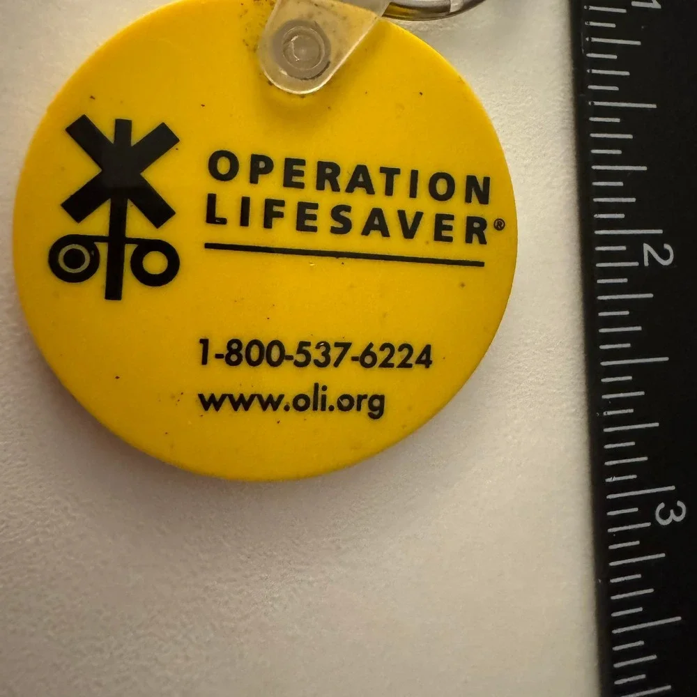 Operation‎ Lifesaver Keychain Railroad Crossing Yellow Safety